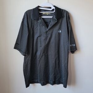 Hogan Black and White Striped Polo Shirt